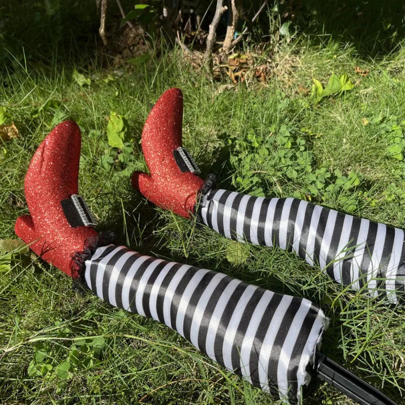 CN Halloween Witch Legs Props for Yard Decoration, 2 Pieces