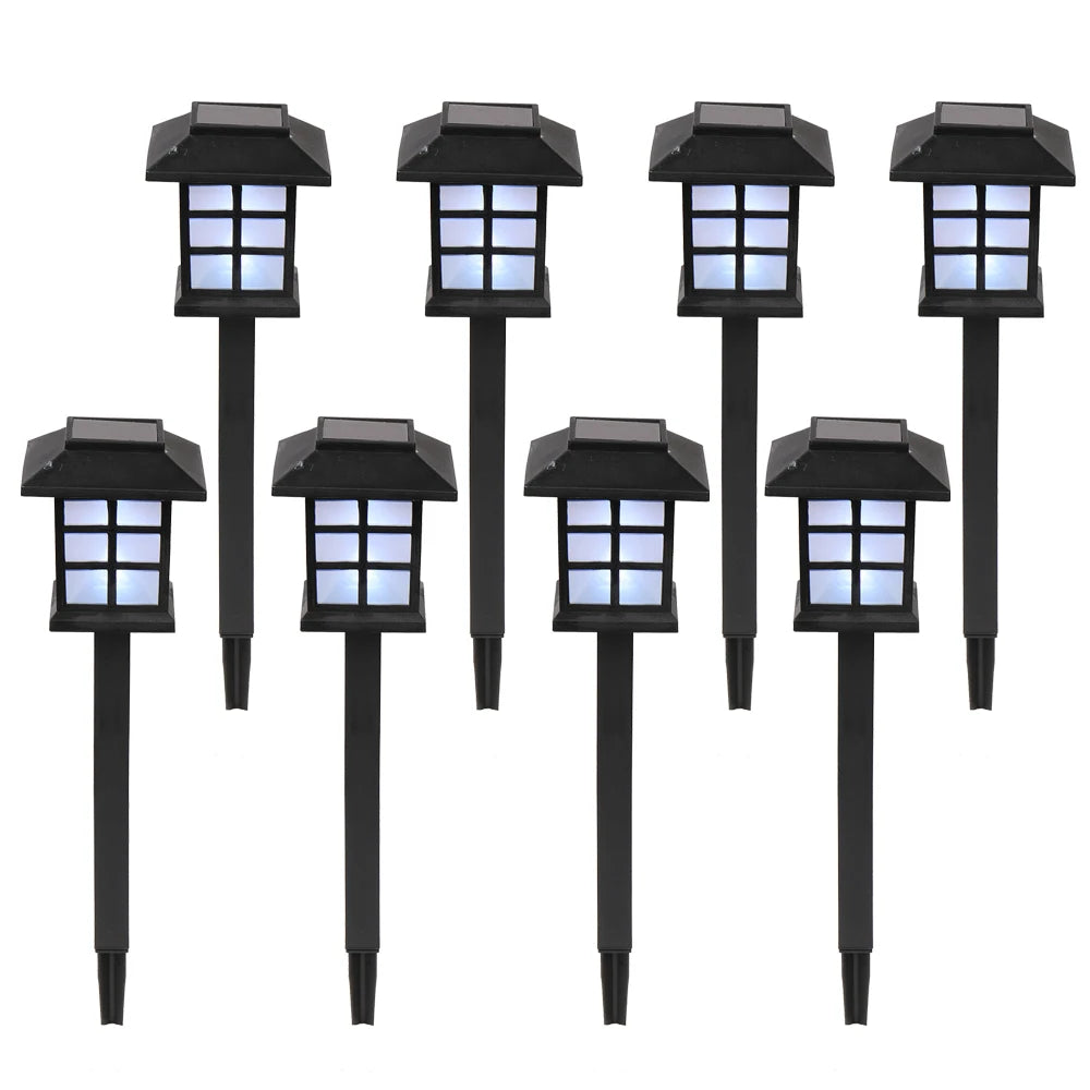 8pcs White LED Solar Lantern Torch Light