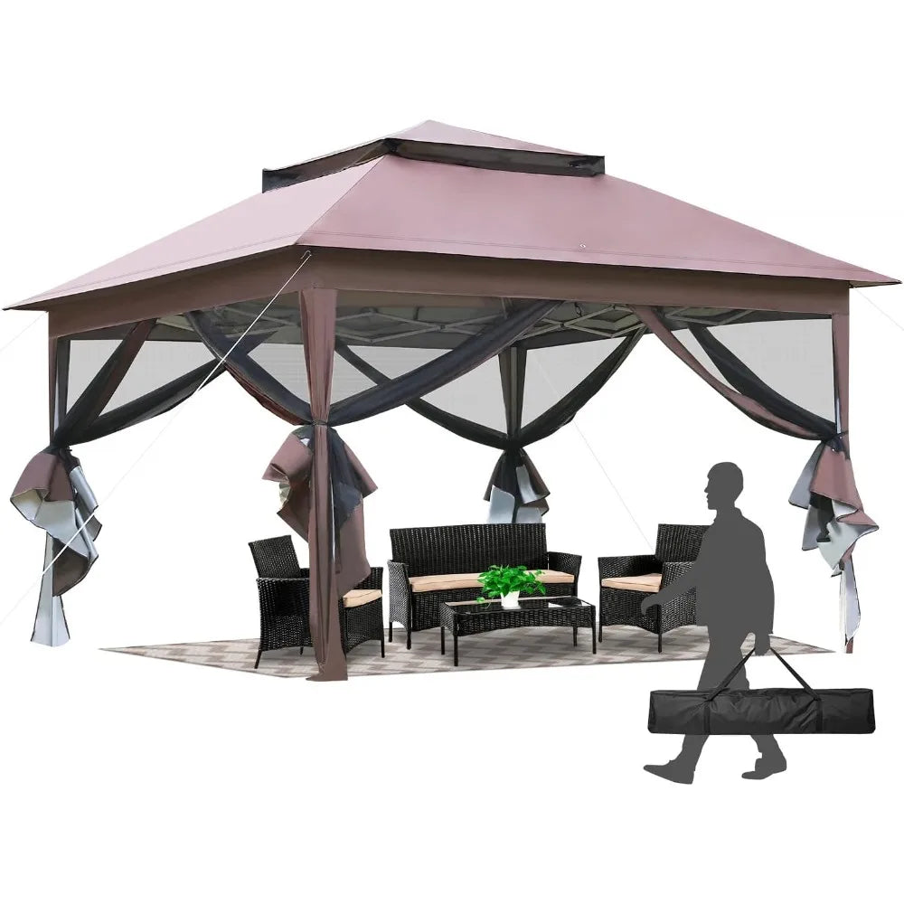 10'x10' Pop Up Gazebo Outdoor Canopy with Mosquito Netting
