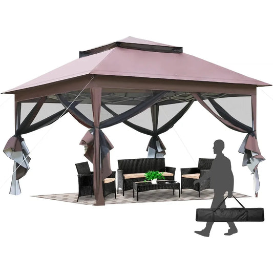 10'x10' Pop Up Gazebo Outdoor Canopy with Mosquito Netting